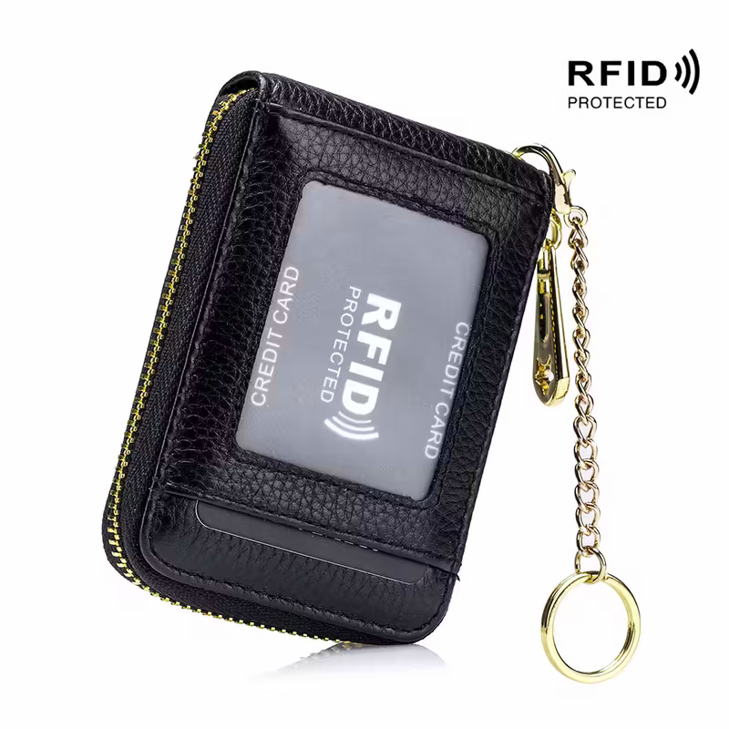 Casual style multi-compartment zipper wallet: Cards and loose change are neatly sorted V1105-YAQB-01