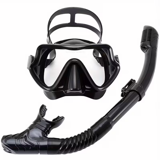 Snorkeling mask breathing tube set, large frame silicone mask, leak-proof and anti-fog snorkeling mask, V1105-YAQSMJ-01