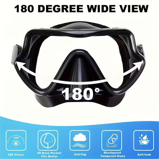 Snorkeling mask breathing tube set, large frame silicone mask, leak-proof and anti-fog snorkeling mask, V1105-YAQSMJ-01