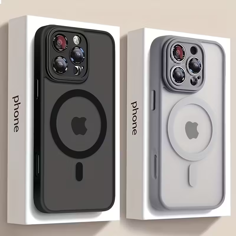 iPhone 16 Pro - High-end Magnetic Silicone Protective Case | Matte Semi-transparent Design | Anti-drop and V1105-YASJK-013