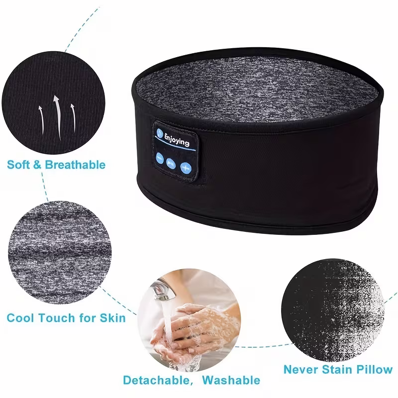 The dual-purpose wireless headphones for sleep and exercise feature a headband design that is light, thin and V1105-YASMER-01