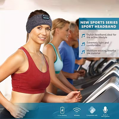 The dual-purpose wireless headphones for sleep and exercise feature a headband design that is light, thin and V1105-YASMER-02