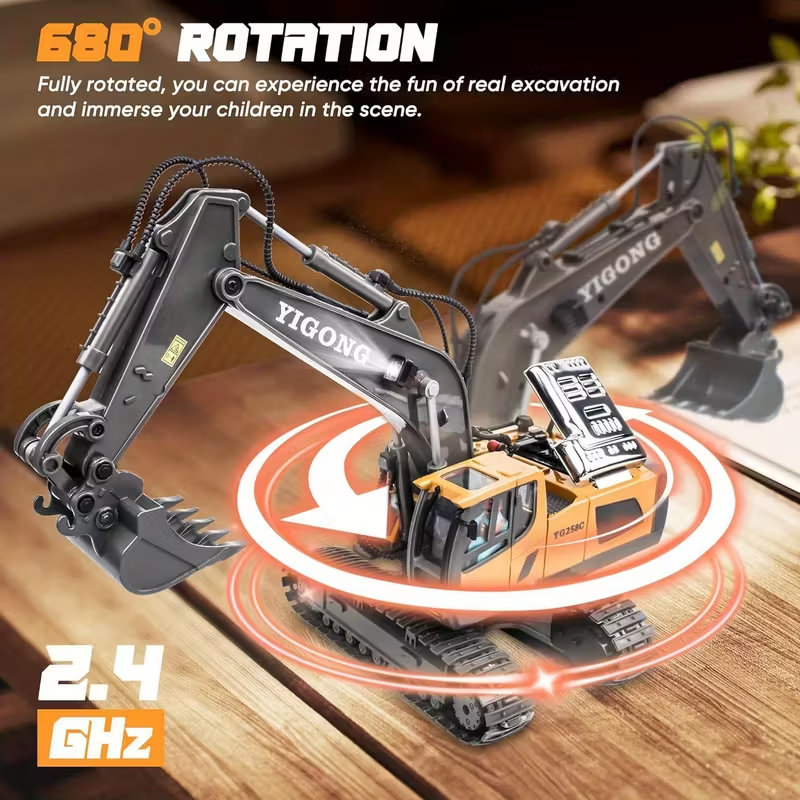 Mini Excavator Toy with Remote & App Control, High-Tech 11-Channel Alloy & Plastic Engineering Vehicle, Fun V1105-YAWJ-05
