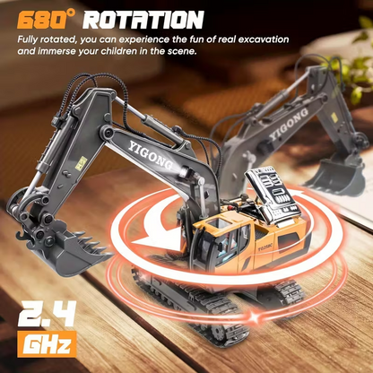 Mini Excavator Toy with Remote & App Control, High-Tech 11-Channel Alloy & Plastic Engineering Vehicle, Fun V1105-YAWJ-05