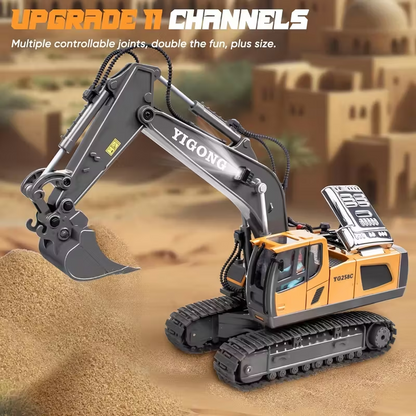Mini Excavator Toy with Remote & App Control, High-Tech 11-Channel Alloy & Plastic Engineering Vehicle, Fun V1105-YAWJ-05