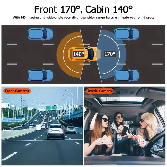 Car recorder with dual recording function | Front and rear cameras | Front camera 1080P & Internal camera V1105-YAXCJLY-001