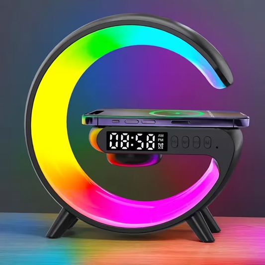 Wireless speaker with mobile phone charger; Creative ambient light night light; multi-functional music V1105-YAYX-01