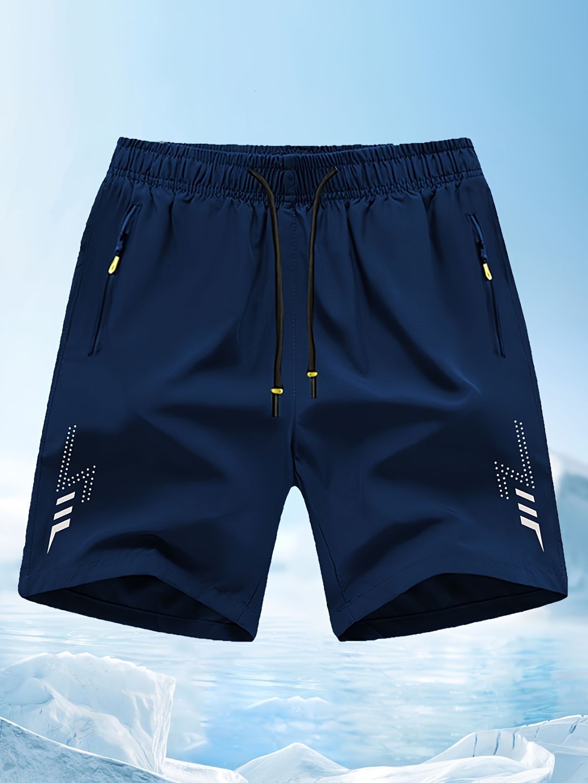 Men'S Athletic Shorts Gym Shorts Running Shorts Side Pocket Shorts Zippered - Black - Size M