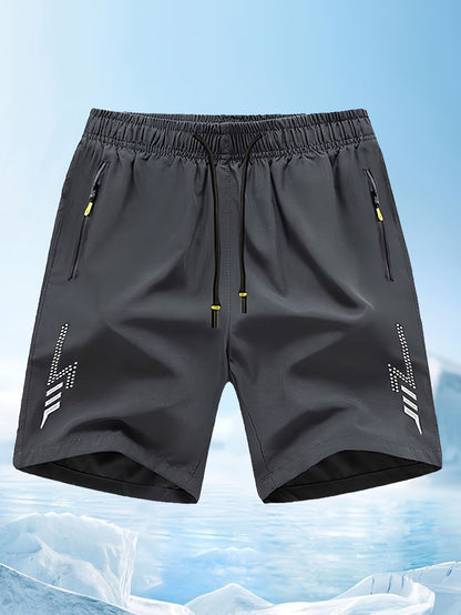 Men'S Athletic Shorts Gym Shorts Running Shorts Side Pocket Shorts Zippered - Black - Size M