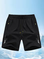 Men'S Athletic Shorts Gym Shorts Running Shorts Side Pocket Shorts Zippered - Black - Size XL