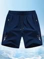 Men'S Athletic Shorts Gym Shorts Running Shorts Side Pocket Shorts Zippered - Cyan - Size XXL
