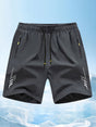 Men'S Athletic Shorts Gym Shorts Running Shorts Side Pocket Shorts Zippered - Gray - Size L