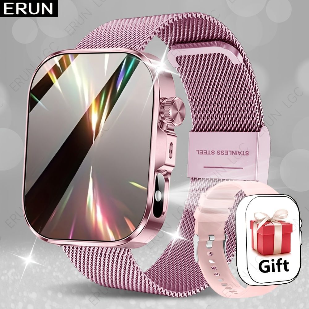 Unisex Smart Watch Stainless Steel Strap Fitness Tracker Call Reminder Message - Gold - Size 01