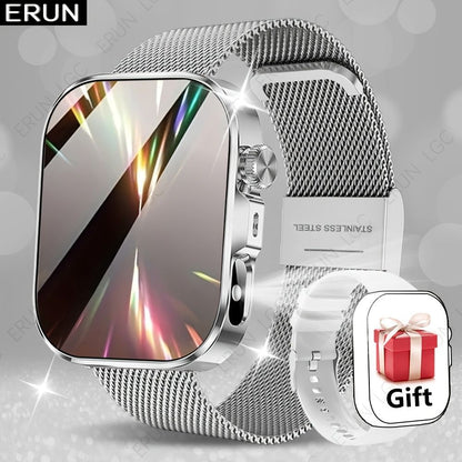 Unisex Smart Watch Stainless Steel Strap Fitness Tracker Call Reminder Message - Pink - Size 01