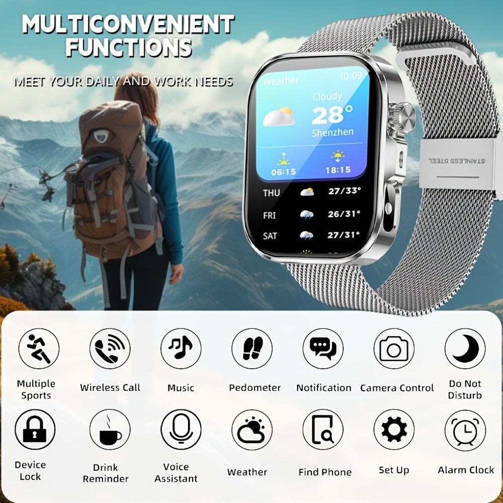 Unisex Smart Watch Australia Advanced Smart Watch Fitness Tracker Watch Call - Black - Size 01