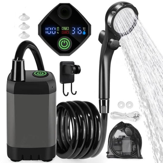 Portable shower pump, equipped with a rechargeable 6000mAh battery - outdoor shower, IPX7 waterproof, with V1106-DSZ-001-0025