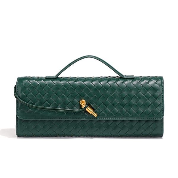 Green Woven Leather Women's Handbag V1106-DSZ-001-12354