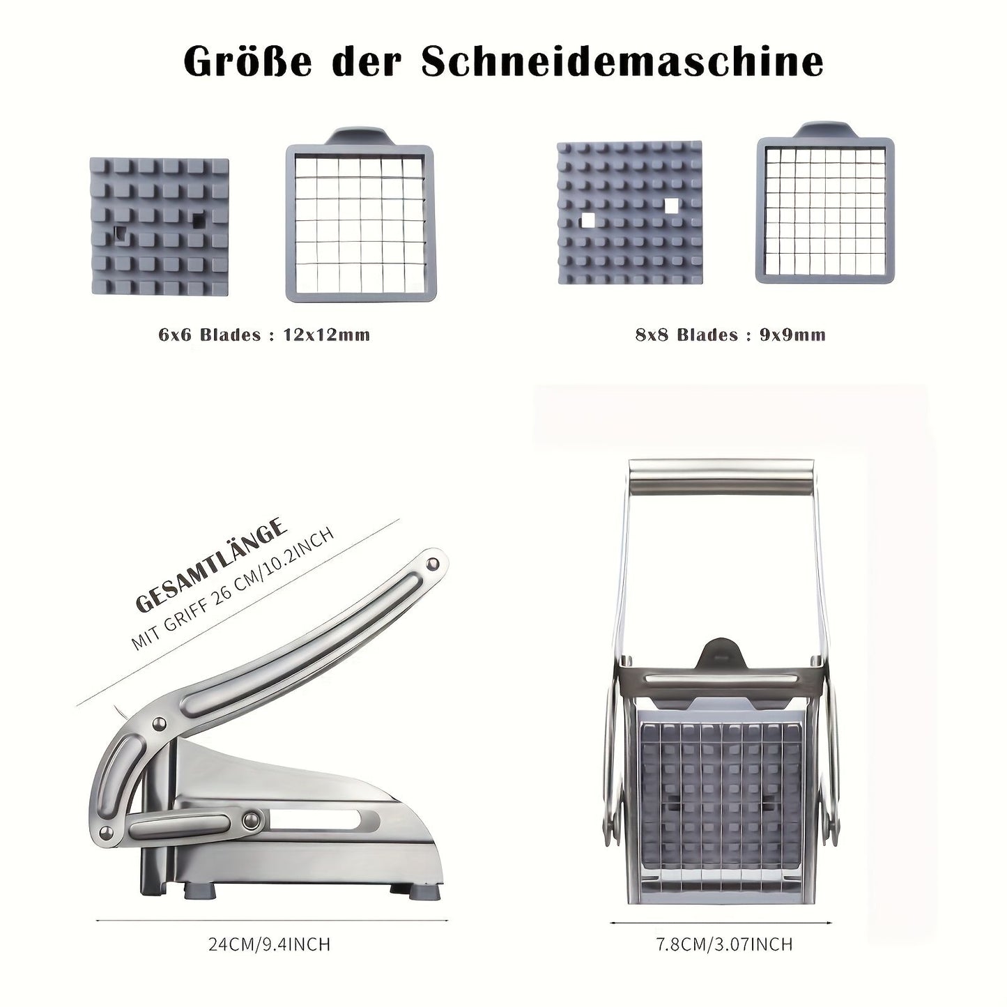 Stainless Steel French Fry Cutter, Adjustable Thickness Vegetable Slicer V1106-DSZ-001-753