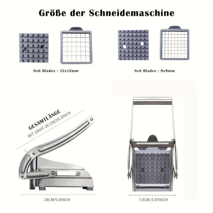 Stainless Steel French Fry Cutter, Adjustable Thickness Vegetable Slicer V1106-DSZ-001-753