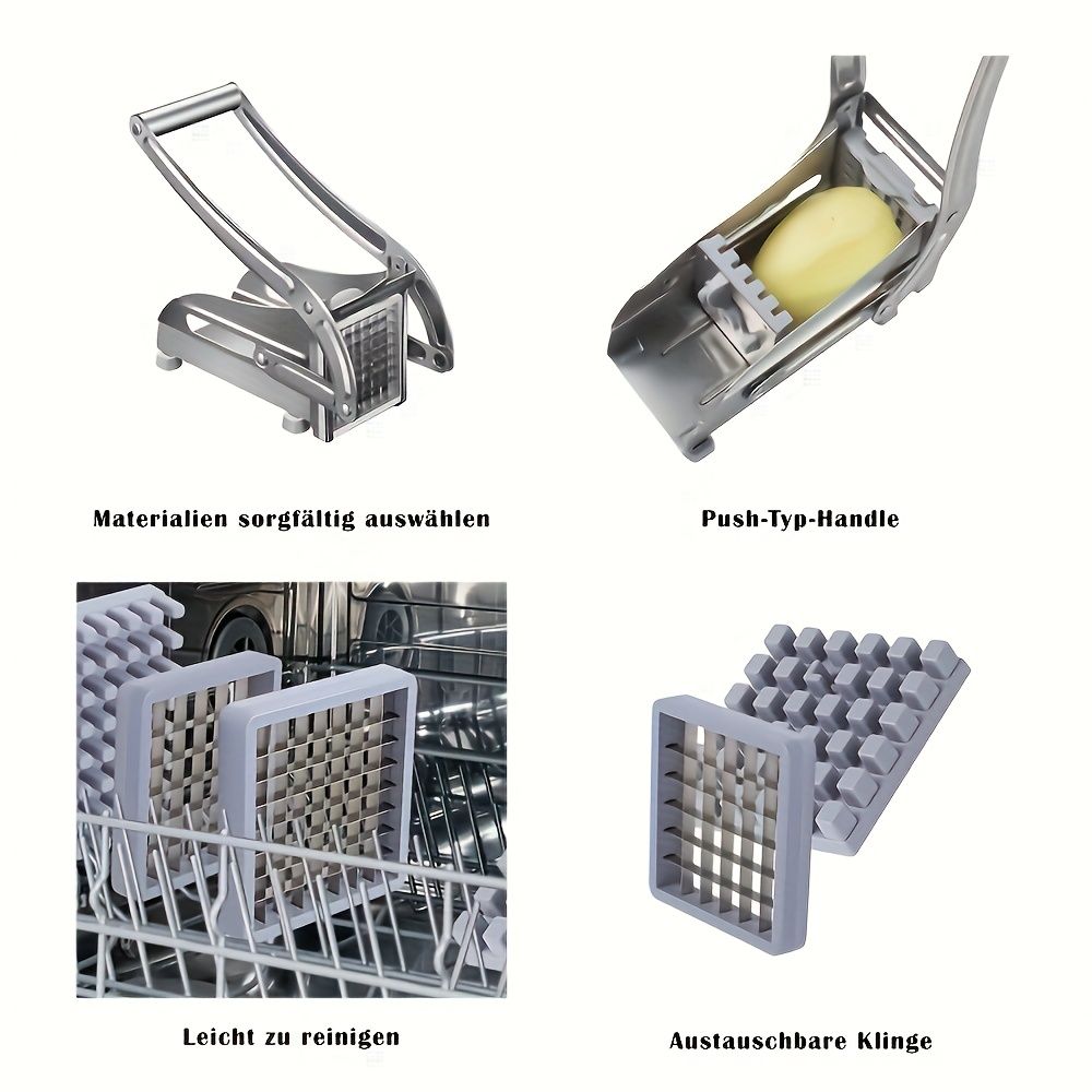 Stainless Steel French Fry Cutter, Adjustable Thickness Vegetable Slicer V1106-DSZ-001-753