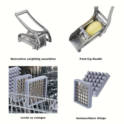 Stainless Steel French Fry Cutter, Adjustable Thickness Vegetable Slicer V1106-DSZ-001-753