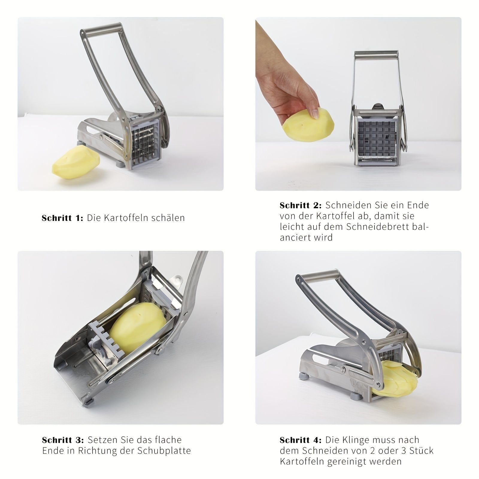 Stainless Steel French Fry Cutter, Adjustable Thickness Vegetable Slicer V1106-DSZ-001-753