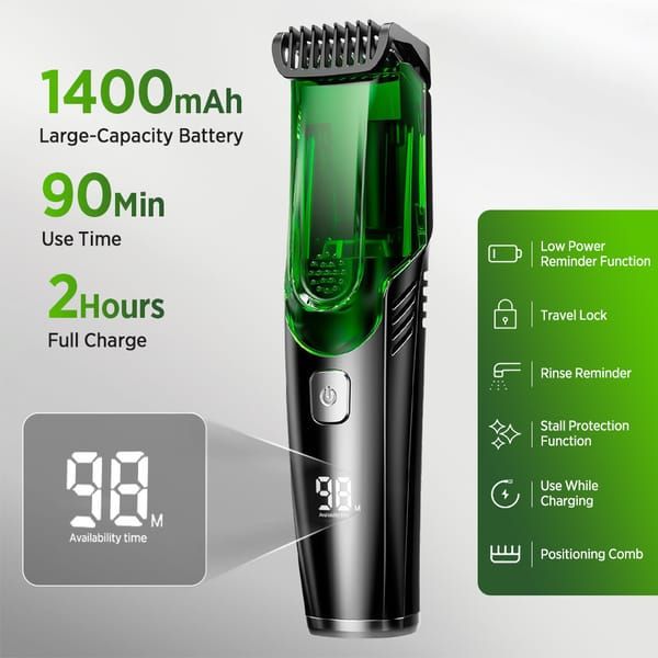 Vacuum Shaver Trimmer with 20 Precision Lengths V1106-DSZ-001-LKJHBV