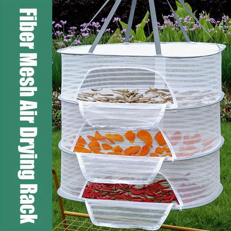 White Black Fiber Mesh Air Drying Rack - Multi-layer Collapsible for Clothes & Food V1106-DSZ-001-WEDV