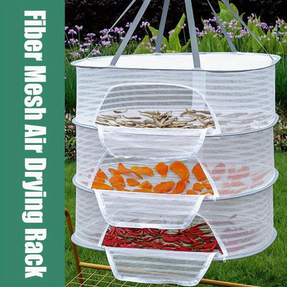 White Black Fiber Mesh Air Drying Rack - Multi-layer Collapsible for Clothes & Food V1106-DSZ-001-WEDV