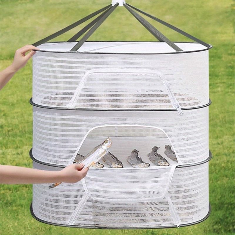 White Black Fiber Mesh Air Drying Rack - Multi-layer Collapsible for Clothes & Food V1106-DSZ-001-WEDV