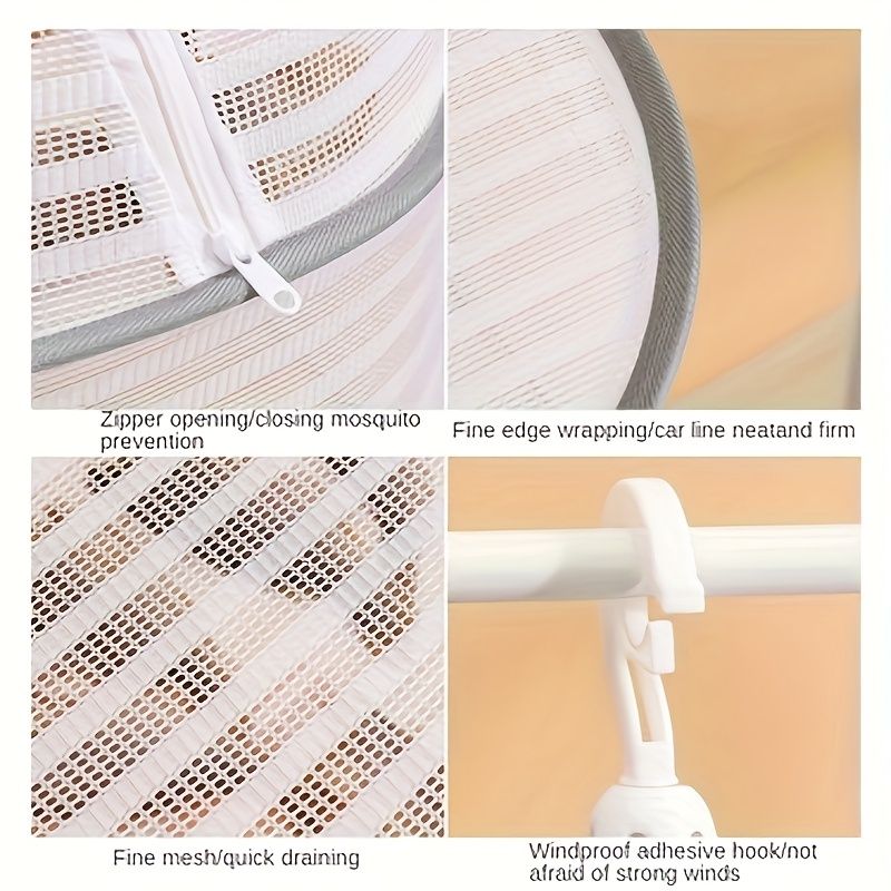 White Black Fiber Mesh Air Drying Rack - Multi-layer Collapsible for Clothes & Food V1106-DSZ-001-WEDV