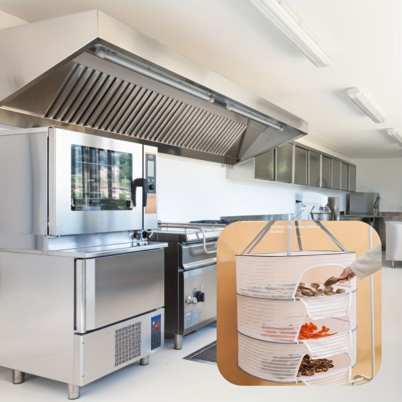 White Black Fiber Mesh Air Drying Rack - Multi-layer Collapsible for Clothes & Food V1106-DSZ-001-WEDV