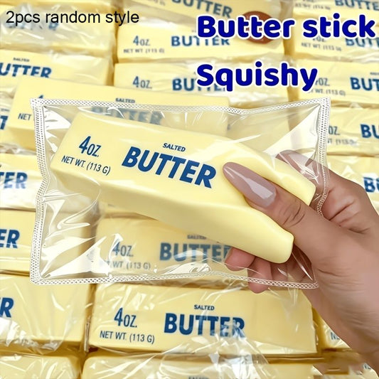 2pcs Popular Butter Squeeze Toys - Stress Relief Toys Pop Fidget Toys Novelty Interesting Squeeze Toys Hand V1106-DSZ-BUT-001
