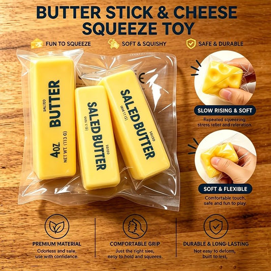 2pcs Popular Butter Squeeze Toys - Stress Relief Toys Pop Fidget Toys Novelty Interesting Squeeze Toys Hand V1106-DSZ-BUT-001