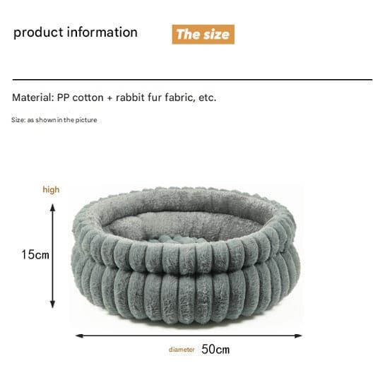 Blush Furry Cat Bed - Ultra-Soft Cozy Lounger for Feline Comfort V1106-DSZ-CAT-0001