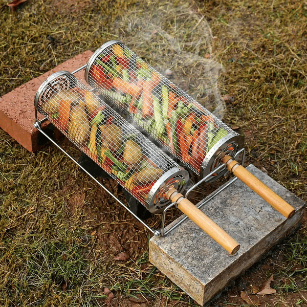 Rotating Grill Baskets for Even Cooking on Any BBQ V1106-DSZ-GRILL-001