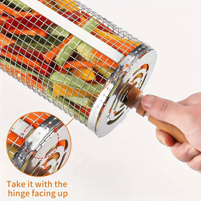 Rotating Grill Baskets for Even Cooking on Any BBQ V1106-DSZ-GRILL-001