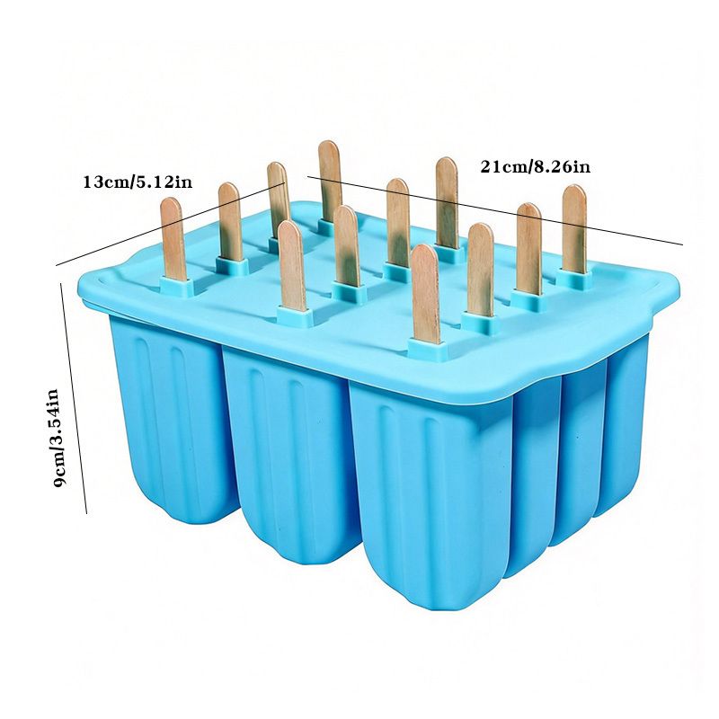 12-Cavity Silicone Ice Lolly Mould with 50 Wooden Sticks V1106-DSZ-KCH-0852