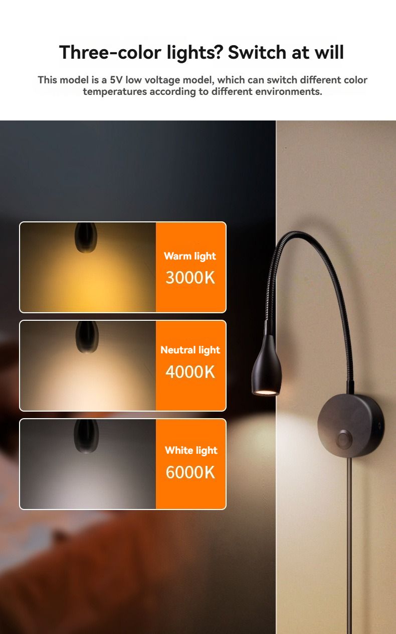 Flexible USB - Powered Bedside Reading Lamp - High - Quality & Trendy V1106-DSZ-LAMP-0012
