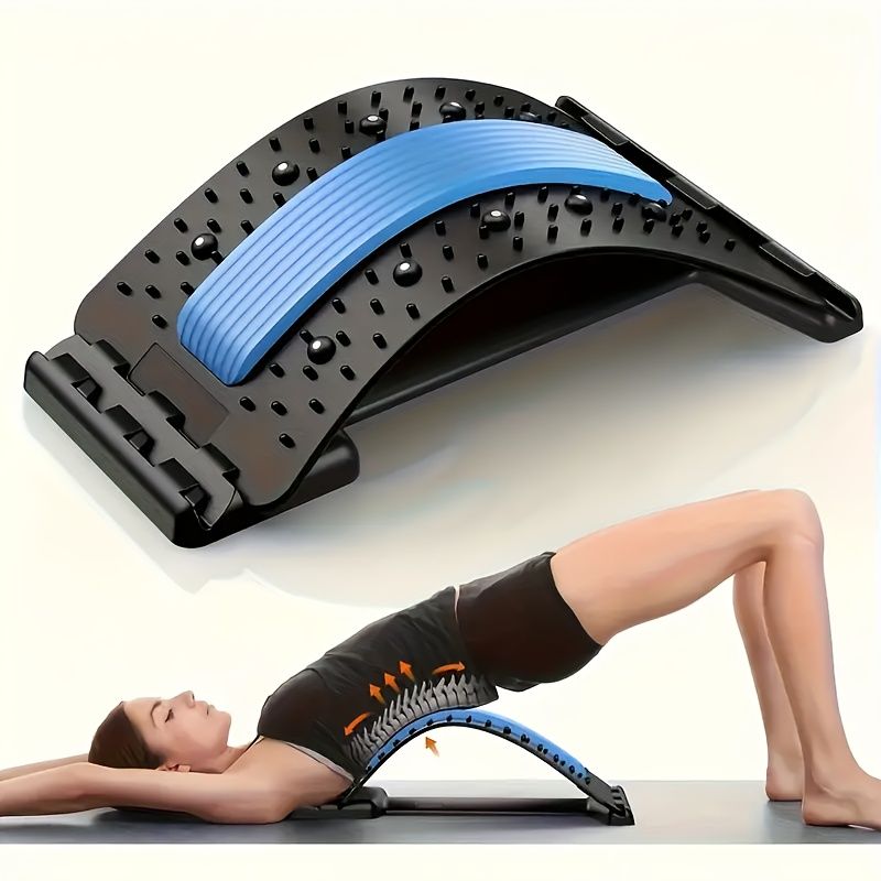 Four adjustable back stretches and posture correctors. Ergonomic waist support with massage function, safety V1106-DSZ-LUMBAR-STRETCH-001