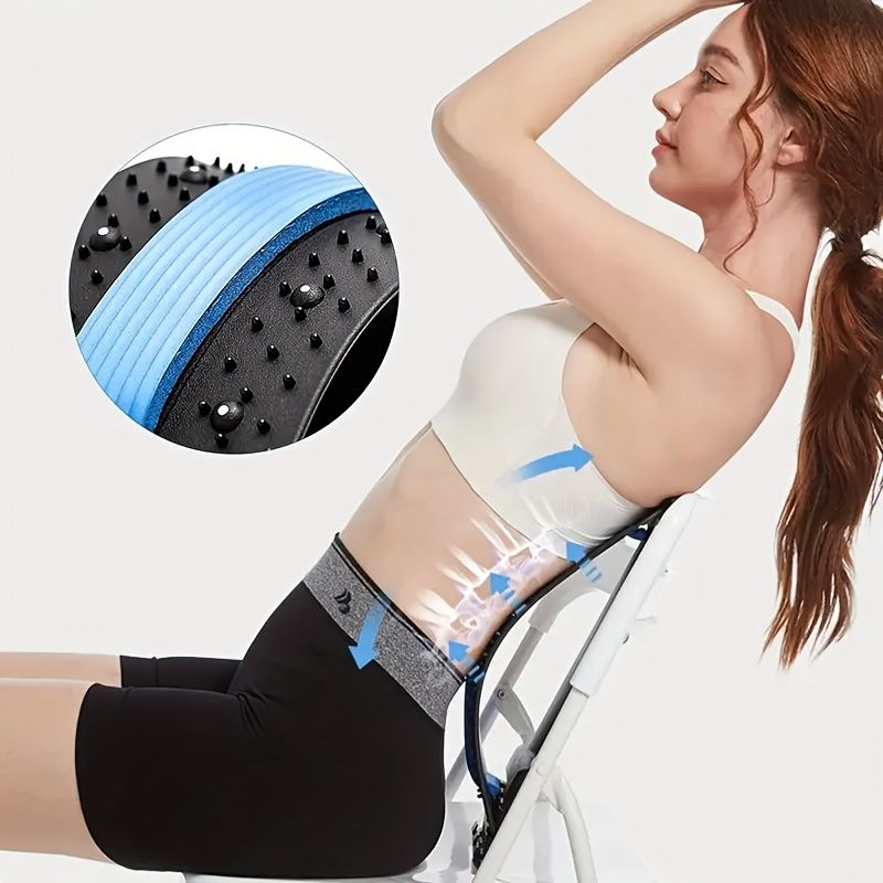 Four adjustable back stretches and posture correctors. Ergonomic waist support with massage function, safety V1106-DSZ-LUMBAR-STRETCH-001