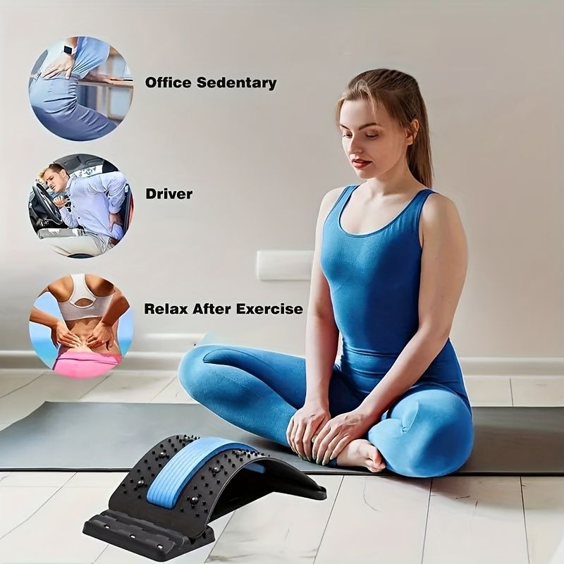 Four adjustable back stretches and posture correctors. Ergonomic waist support with massage function, safety V1106-DSZ-LUMBAR-STRETCH-001