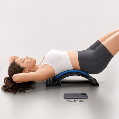 Four adjustable back stretches and posture correctors. Ergonomic waist support with massage function, safety V1106-DSZ-LUMBAR-STRETCH-001