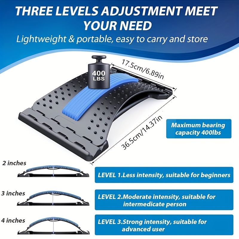 Four adjustable back stretches and posture correctors. Ergonomic waist support with massage function, safety V1106-DSZ-LUMBAR-STRETCH-001
