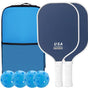 Deep Blue Pickleball Set: 2 Paddles, 4 Balls, Carrying Bag V1106-DSZ-PB-089