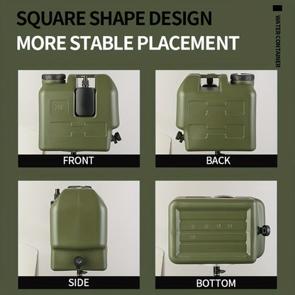 Green 20L Water Container Camping Water Container Outdoor Water Storage Portable
