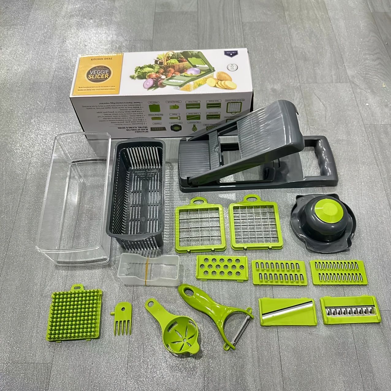 16-Piece Vegetable Chopper Set, Interchangeable Blades V1106-DSZ-XXX-54K