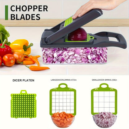 16-Piece Vegetable Chopper Set, Interchangeable Blades V1106-DSZ-XXX-54K