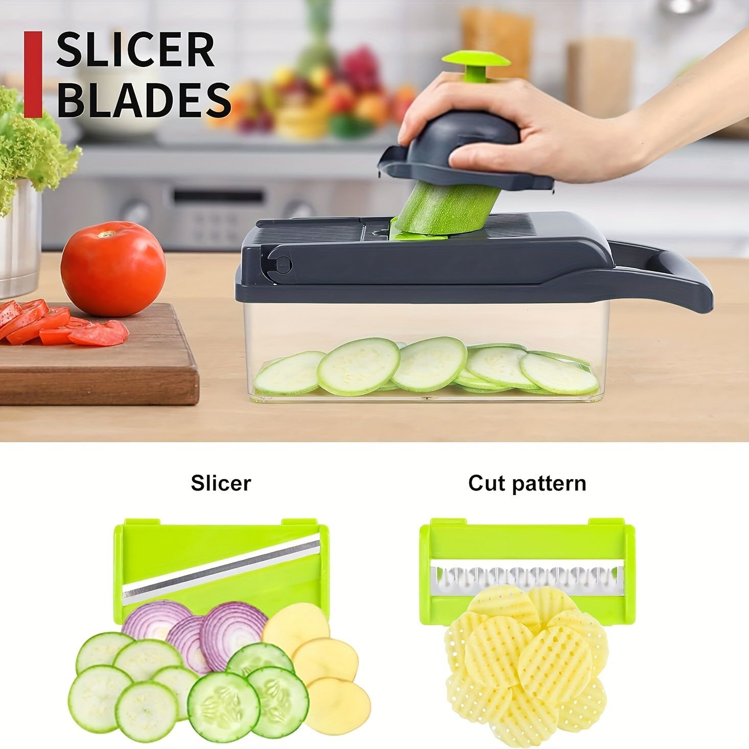 16-Piece Vegetable Chopper Set, Interchangeable Blades V1106-DSZ-XXX-54K