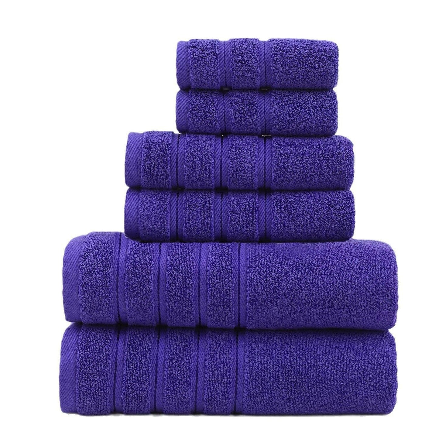 6-Piece Purple Towel Set for Bathroom, Soft & Absorbent Cotton Towels V1106-DSZ-XXX-NNNSDCV